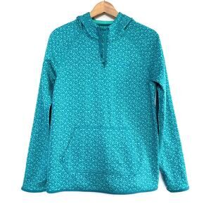 NIKE blue teal women's Therma fit pullover kangaroo pouch hooded sweater hoodie